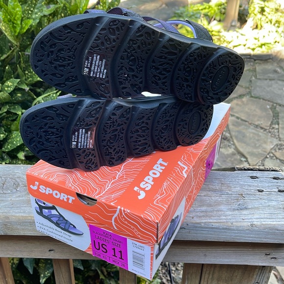 COPY - JSport Kaia Women's Black/Purple Strap Sport Sandals-Sz 11 - Picture 4 of 6
